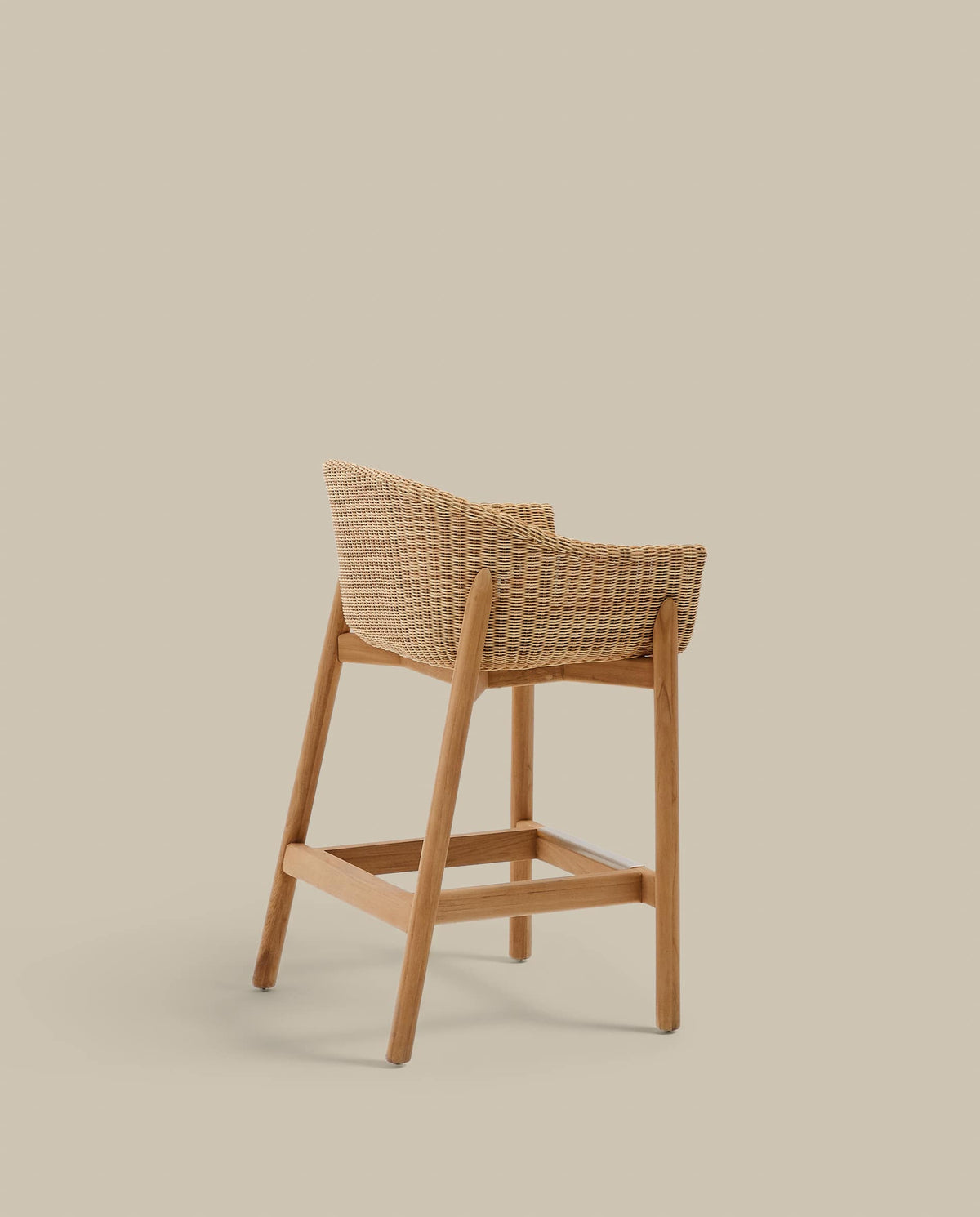 Japandi Hocker Galea – Teakholz, Beige, 75 cm – weitere Ansicht