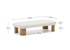 Japandi Couchtisch Labra – Zement, Weiß, 140 × 70 cm – weitere Ansicht