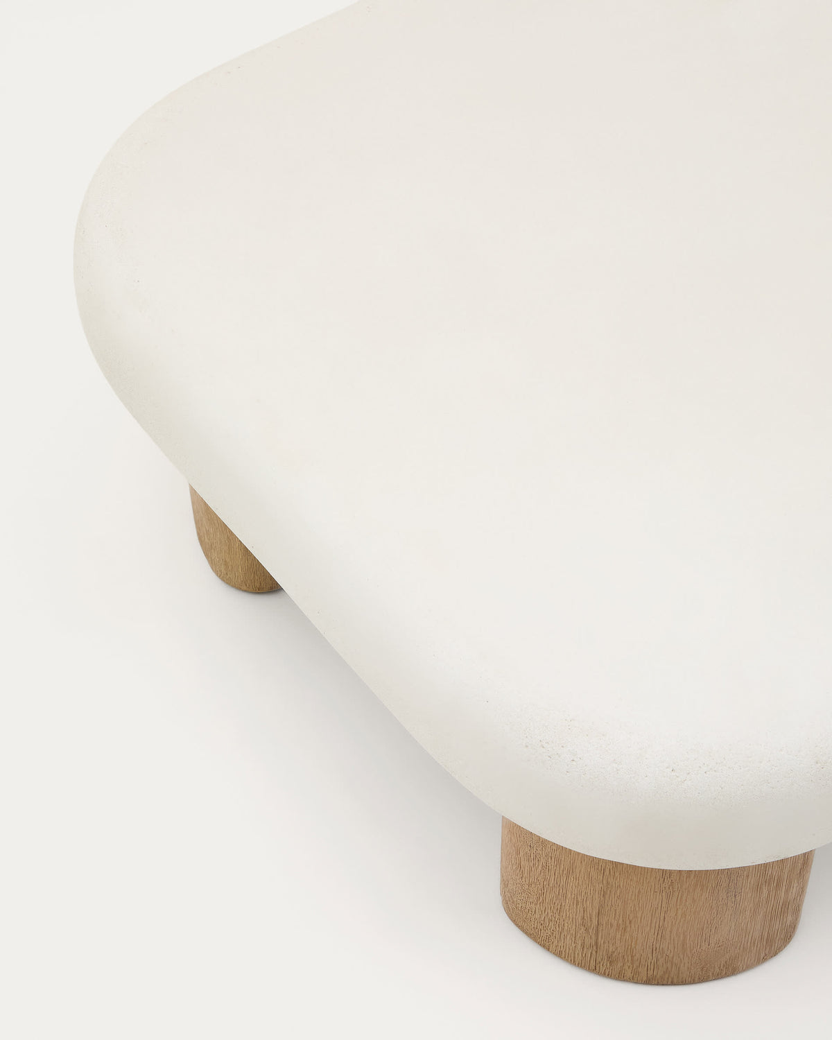 Japandi Couchtisch Labra – Zement, Weiß, 140 × 70 cm – weitere Ansicht