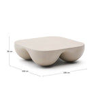 Japandi Couchtisch Colba – Sandstein, Hellgrau, 100 × 100 cm – weitere Ansicht