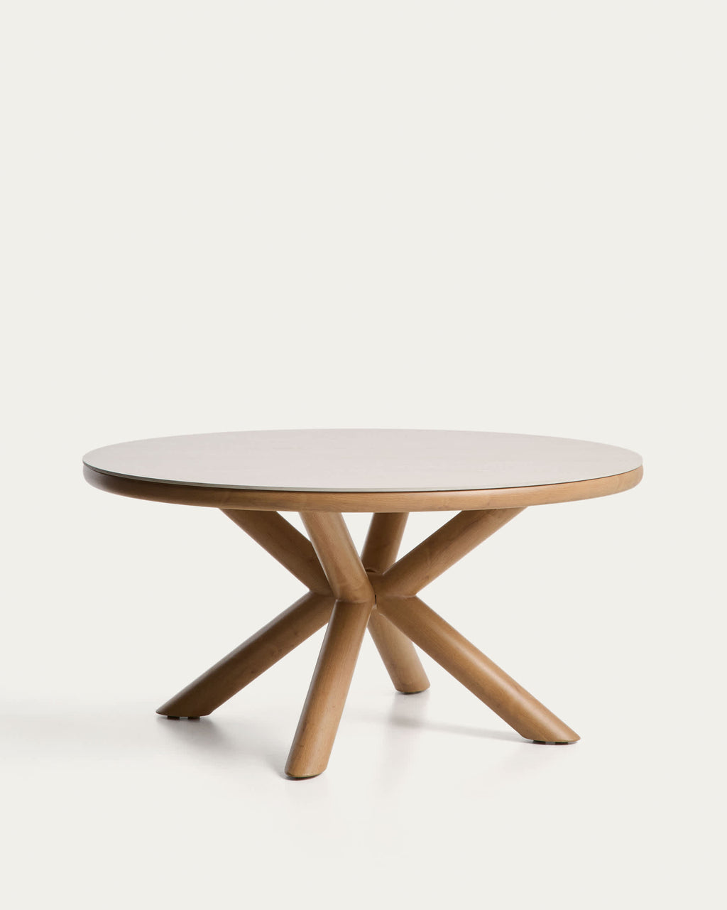 Japandi Esstisch Mirtia – Keramik, Ecru, Ø 148 cm – Produktansicht