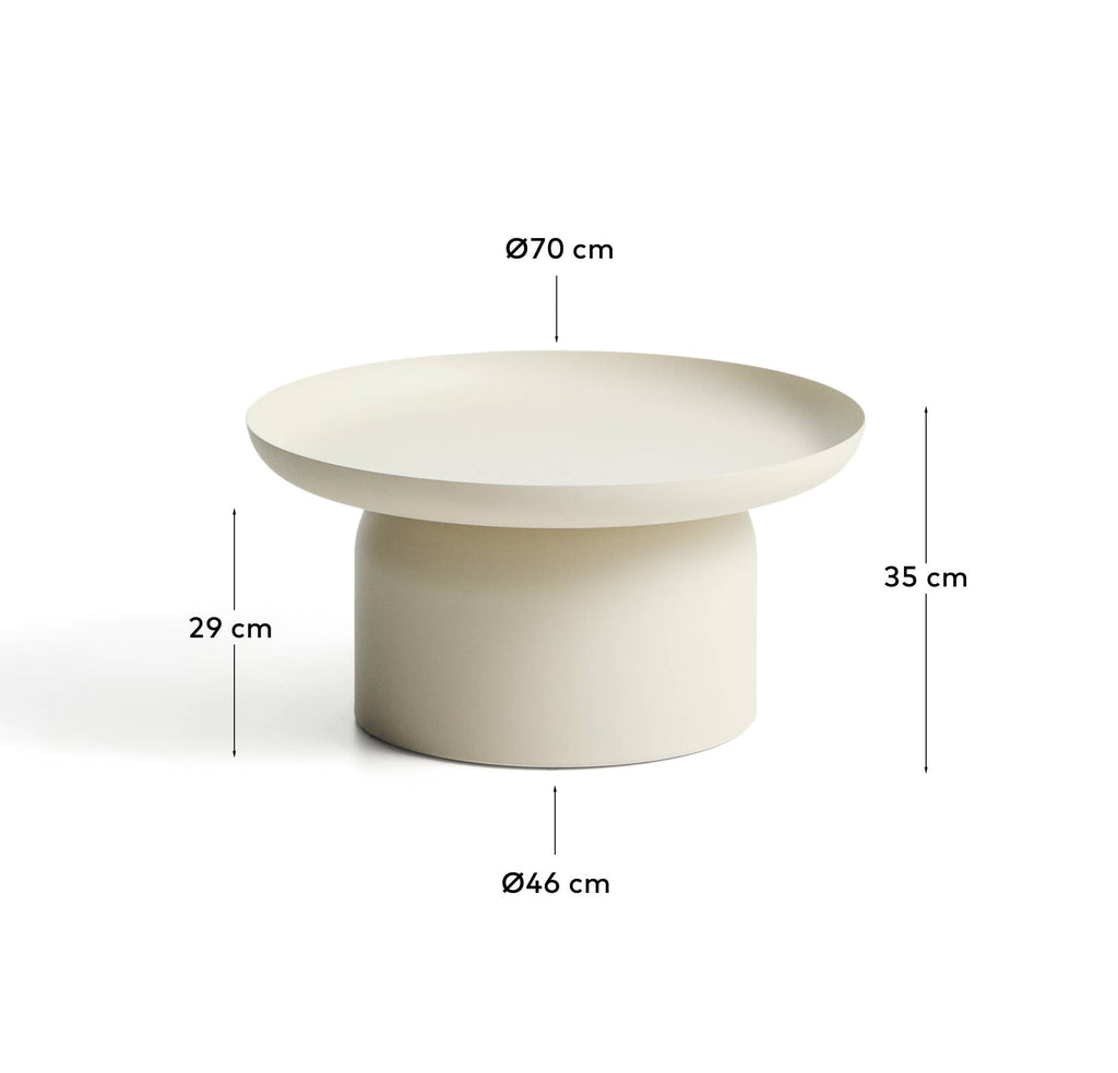 Japandi Couchtisch Arcola – Metall, Ecru, Ø 70 cm – weitere Ansicht