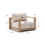 Japandi Sessel Ambra – Akazie, Beige – weitere Ansicht