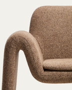 Japandi Sessel Melvia – Chenille, Braun – weitere Ansicht