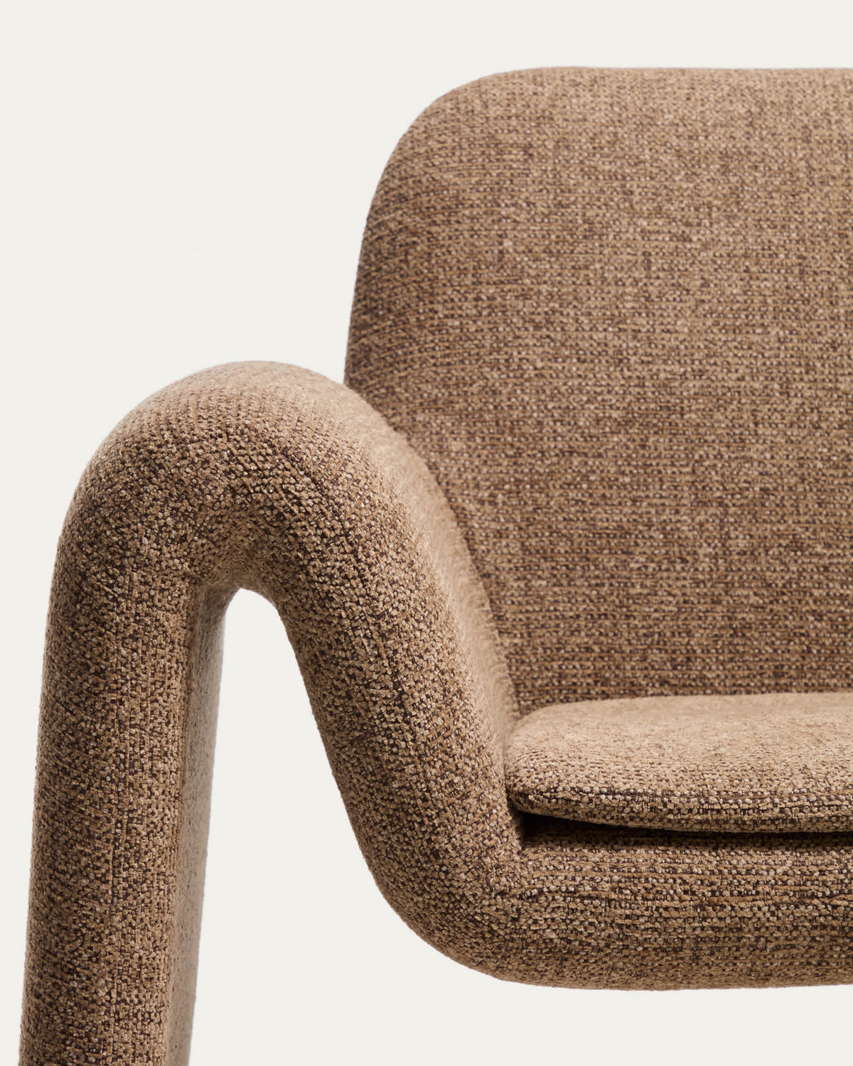 Japandi Sessel Melvia – Chenille, Braun – weitere Ansicht