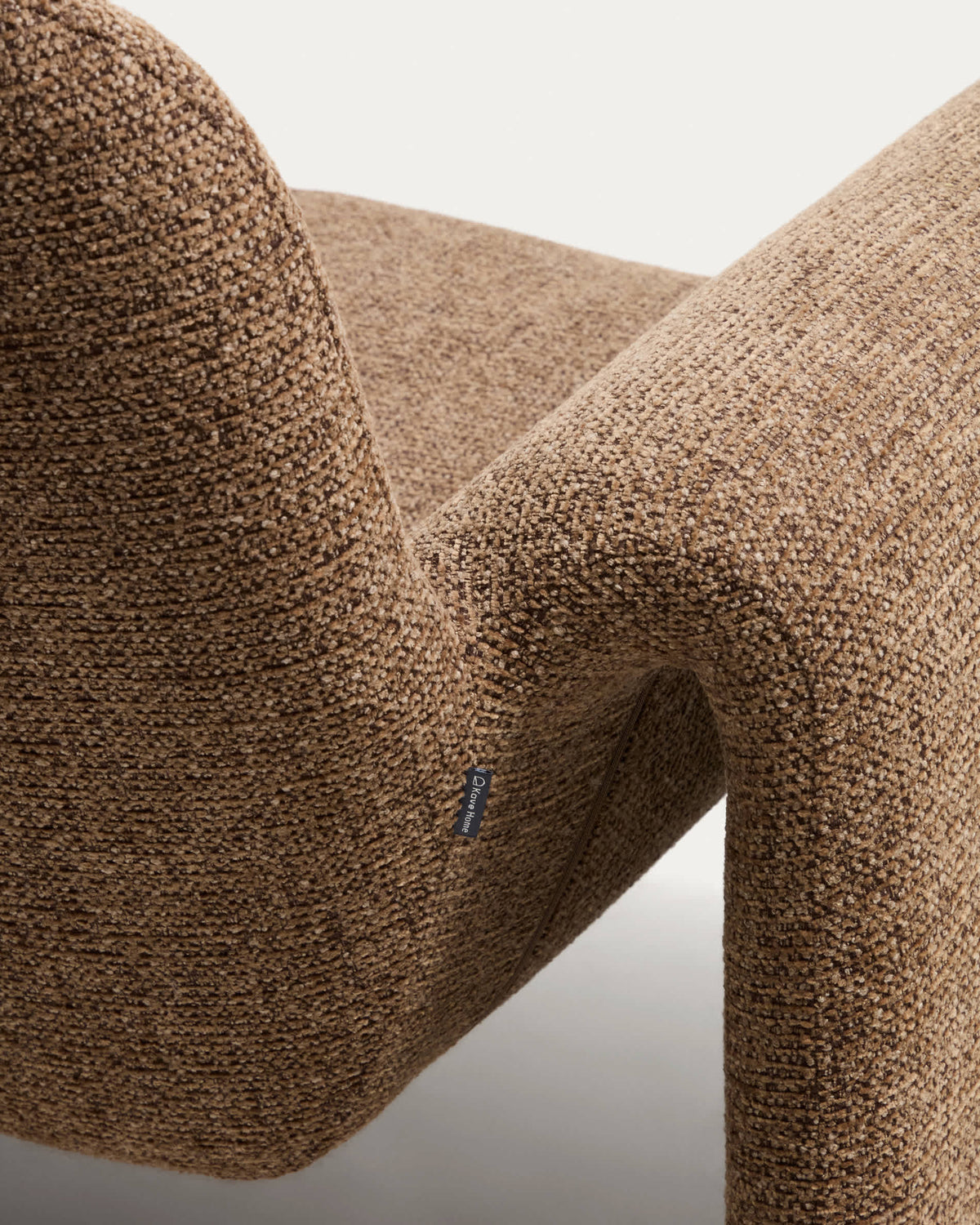 Japandi Sessel Melvia – Chenille, Braun – weitere Ansicht