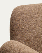 Japandi Sessel Melvia – Chenille, Braun – weitere Ansicht