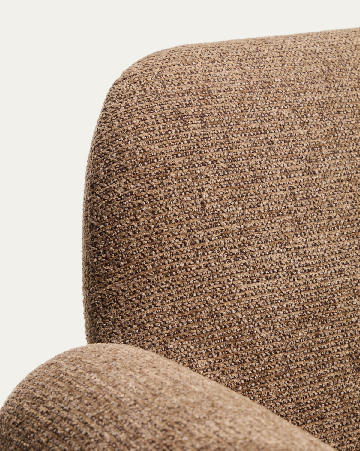 Japandi Sessel Melvia – Chenille, Braun – weitere Ansicht