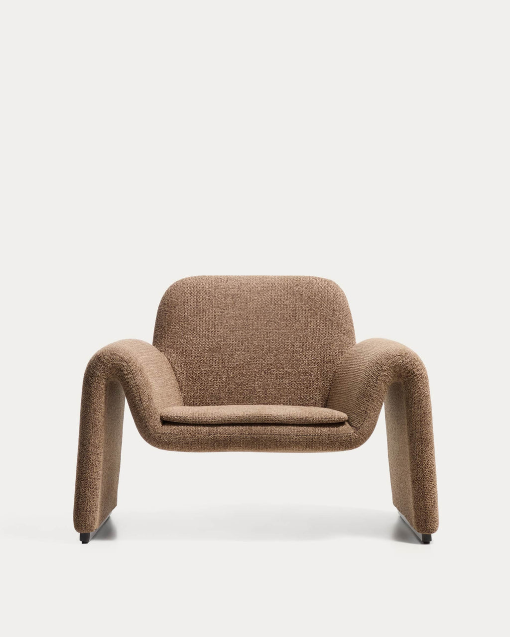 Japandi Sessel Melvia – Chenille, Braun – weitere Ansicht