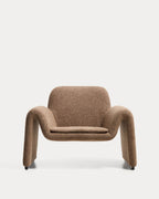 Japandi Sessel Melvia – Chenille, Braun – weitere Ansicht