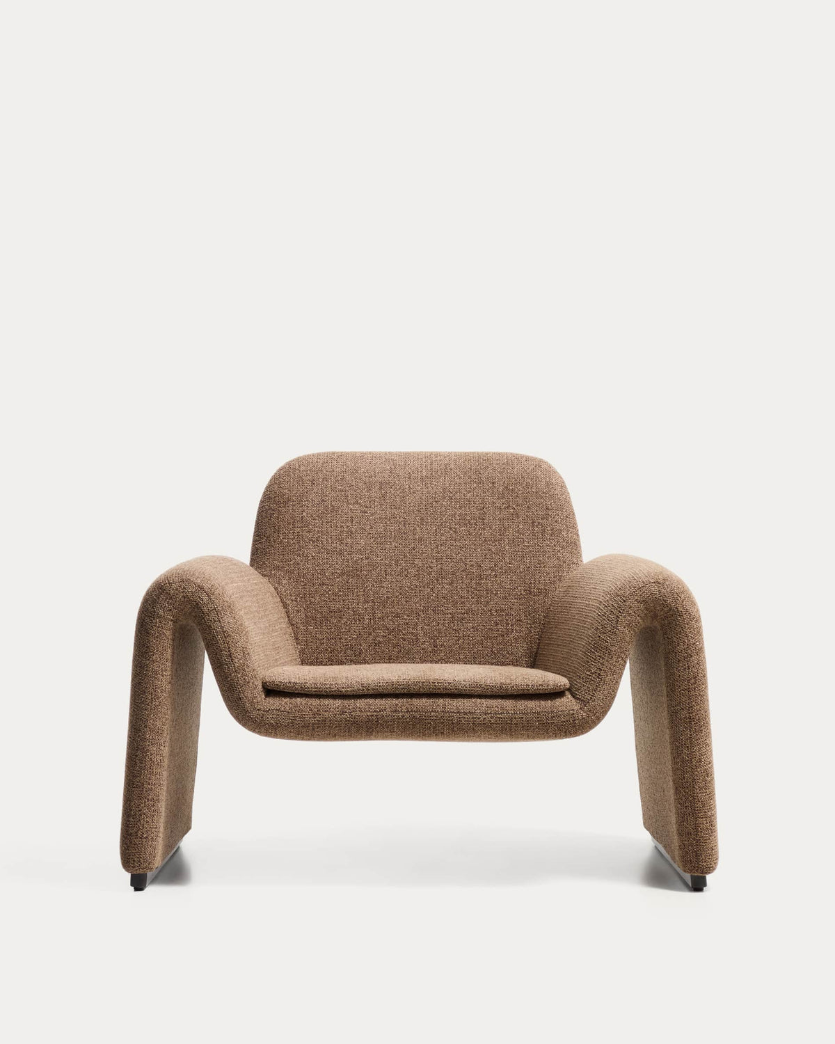 Japandi Sessel Melvia – Chenille, Braun – weitere Ansicht
