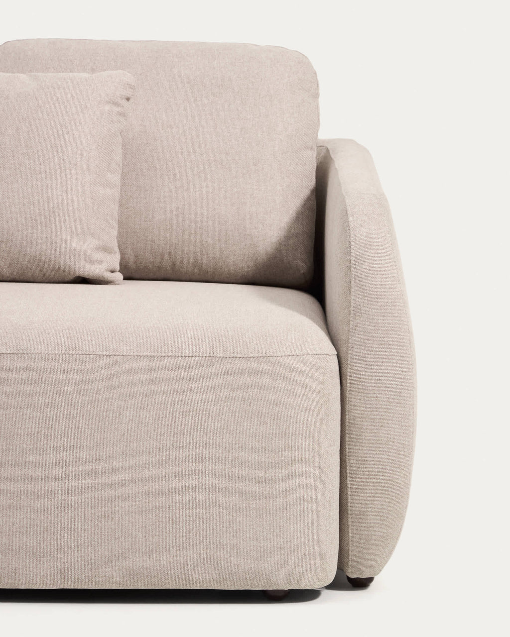 Japandi Schlafsofa Laira – Chenille, Beige, 3-Sitzer, 218 cm – weitere Ansicht