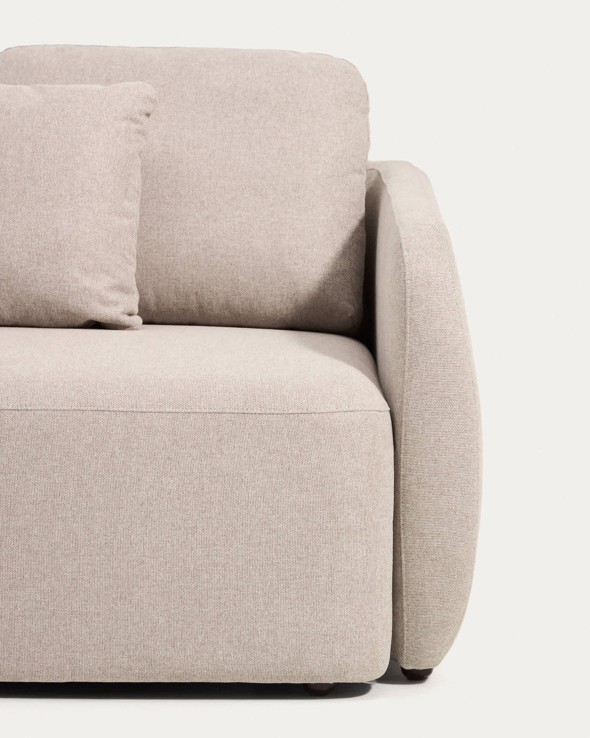 Japandi Schlafsofa Laira – Chenille, Beige, 3-Sitzer, 218 cm – weitere Ansicht