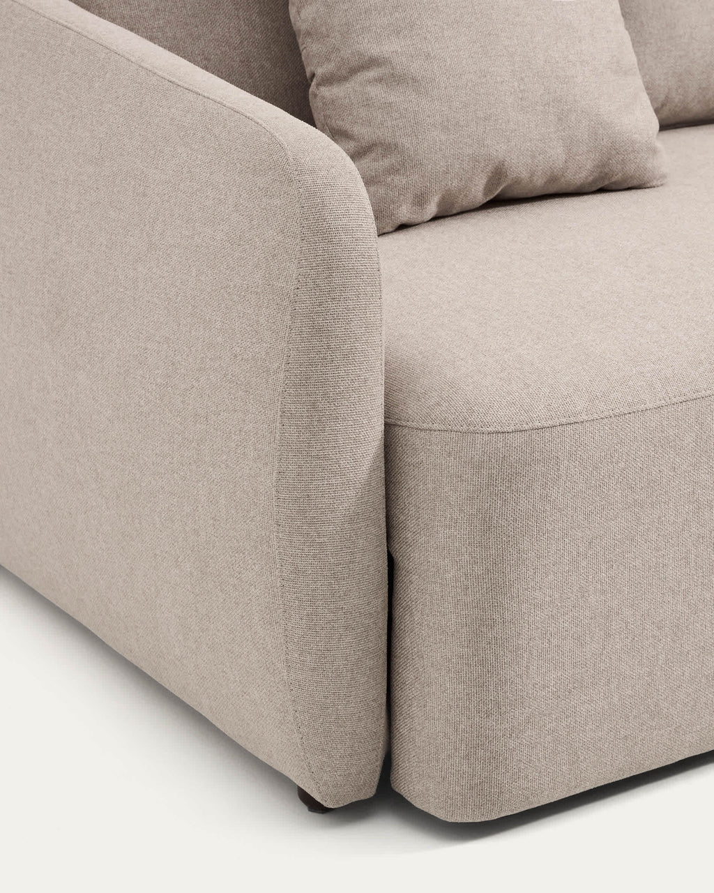 Japandi Schlafsofa Laira – Chenille, Beige, 3-Sitzer, 218 cm – weitere Ansicht