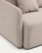 Japandi Schlafsofa Laira – Chenille, Beige, 3-Sitzer, 218 cm – weitere Ansicht