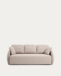 Japandi Schlafsofa Laira – Chenille, Beige, 3-Sitzer, 218 cm – Produktansicht
