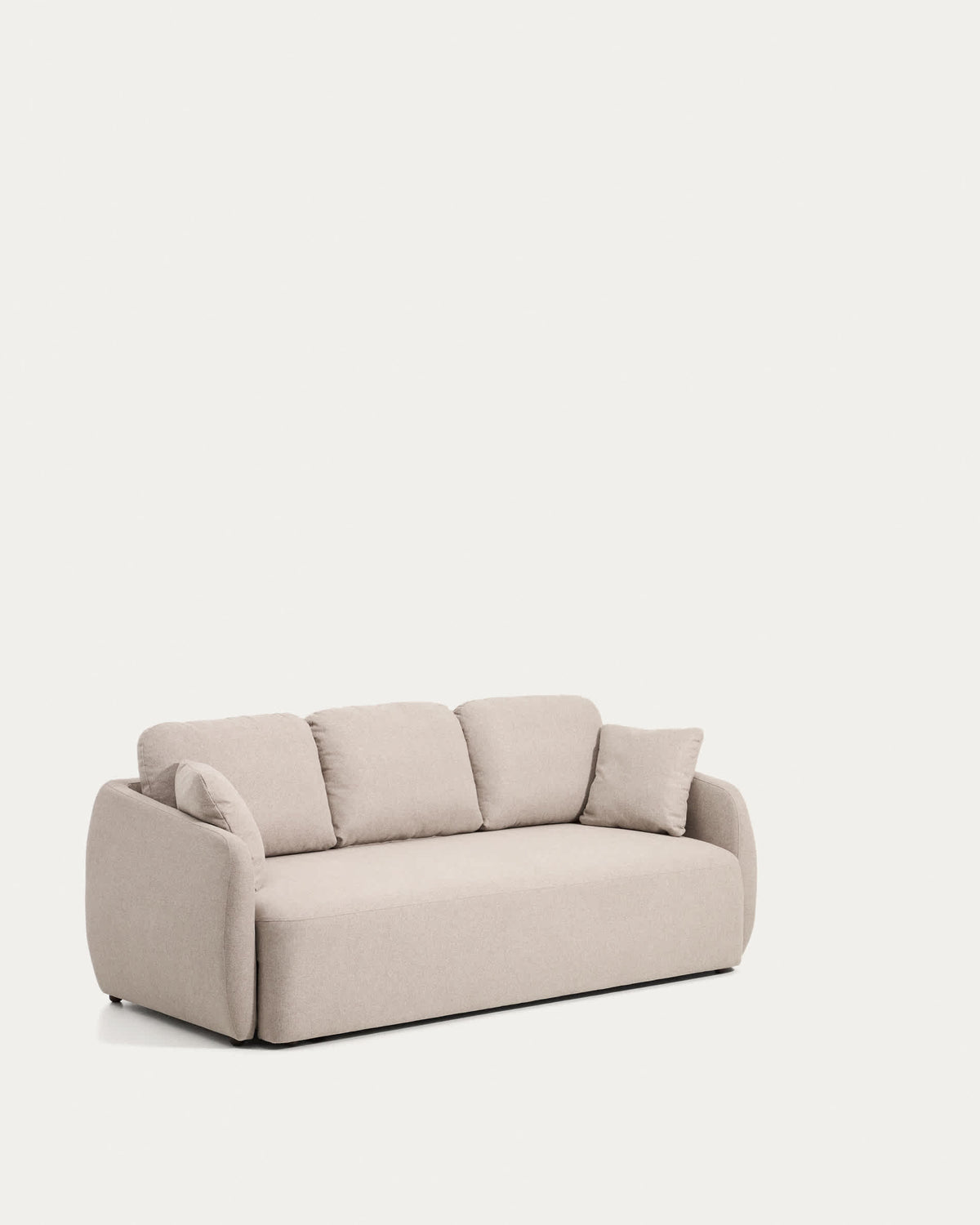 Japandi Schlafsofa Laira – Chenille, Beige, 3-Sitzer, 218 cm – weitere Ansicht