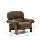 Japandi Sessel Nema – Bouclé, Taupe – weitere Ansicht