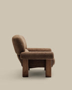 Japandi Sessel Nema – Bouclé, Taupe – weitere Ansicht