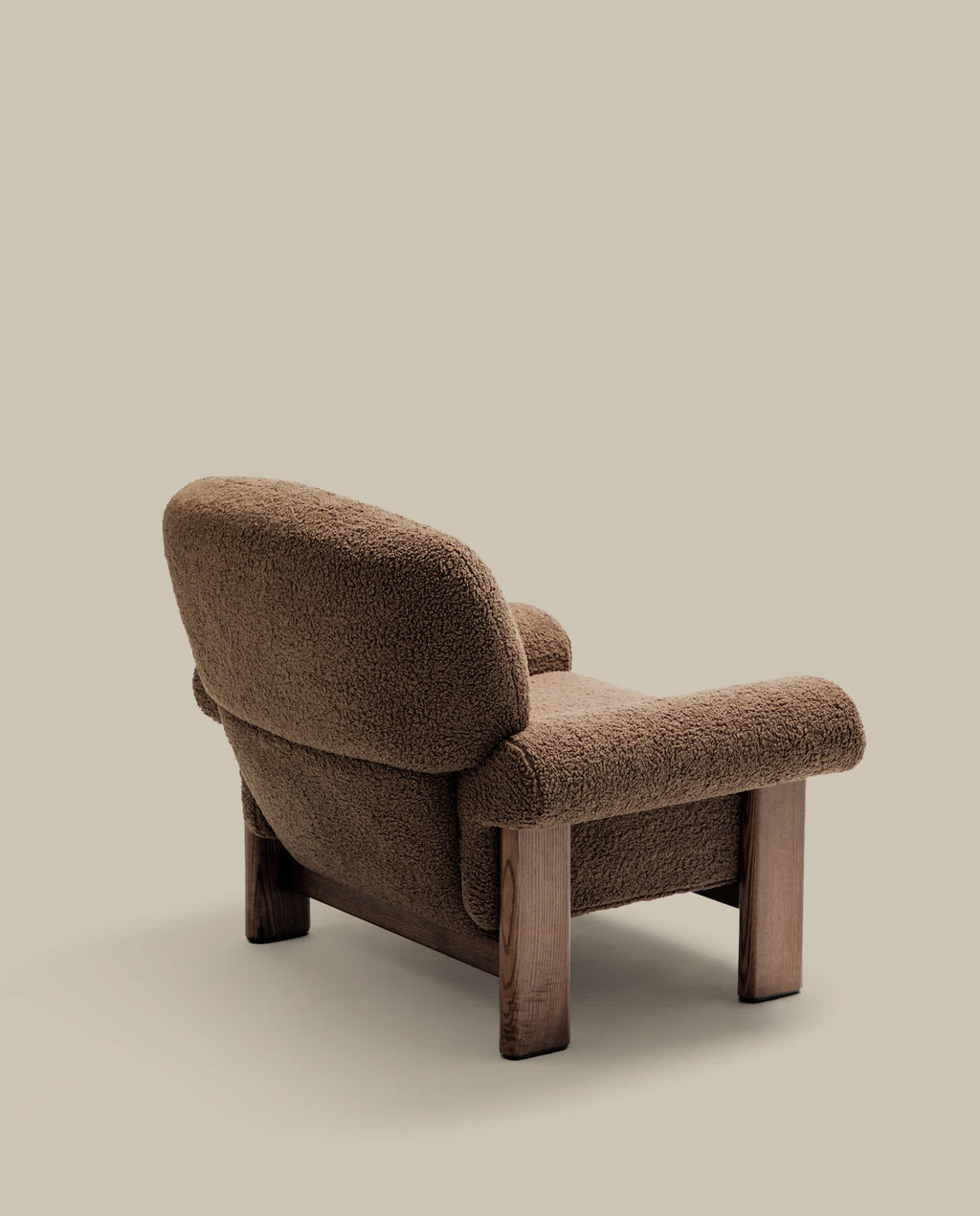 Japandi Sessel Nema – Bouclé, Taupe – weitere Ansicht