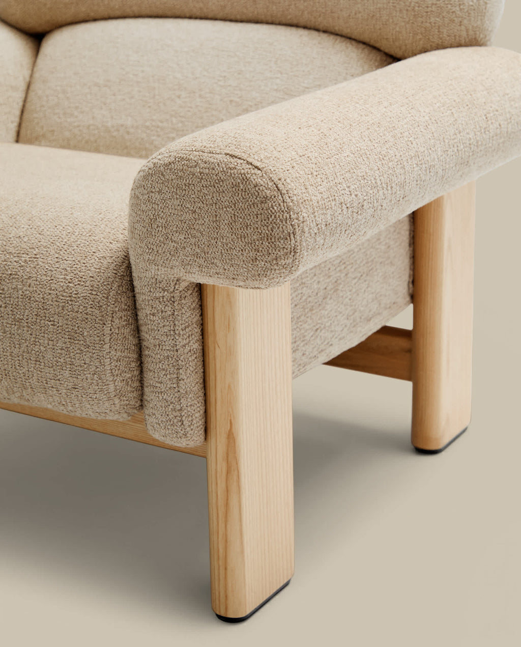 Japandi Sessel Nema – Chenille, Beige – weitere Ansicht