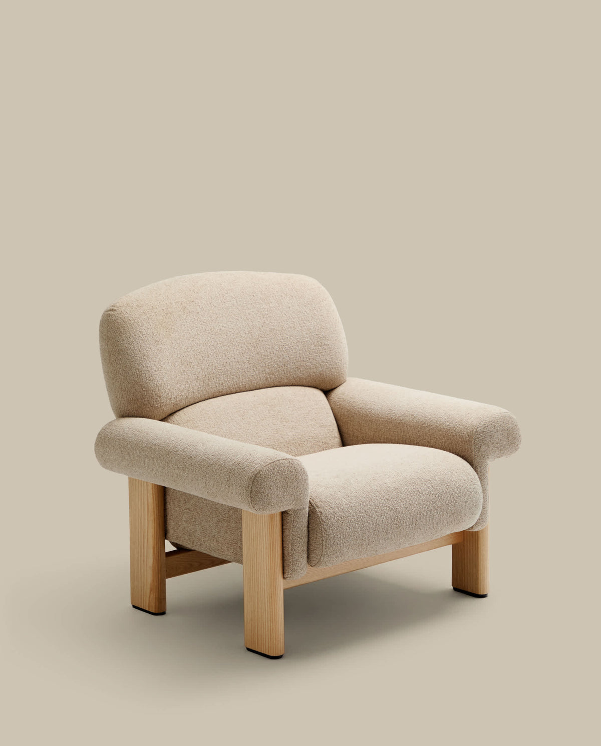 Japandi Sessel Nema – Chenille, Beige – weitere Ansicht