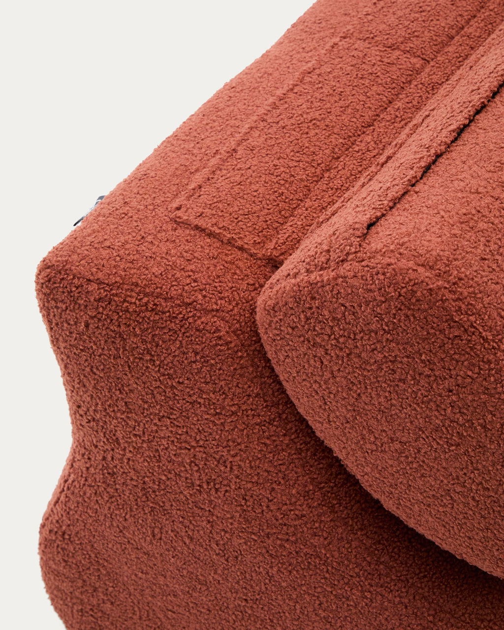 Japandi Sessel Club – Bouclé, Terrakotta – weitere Ansicht