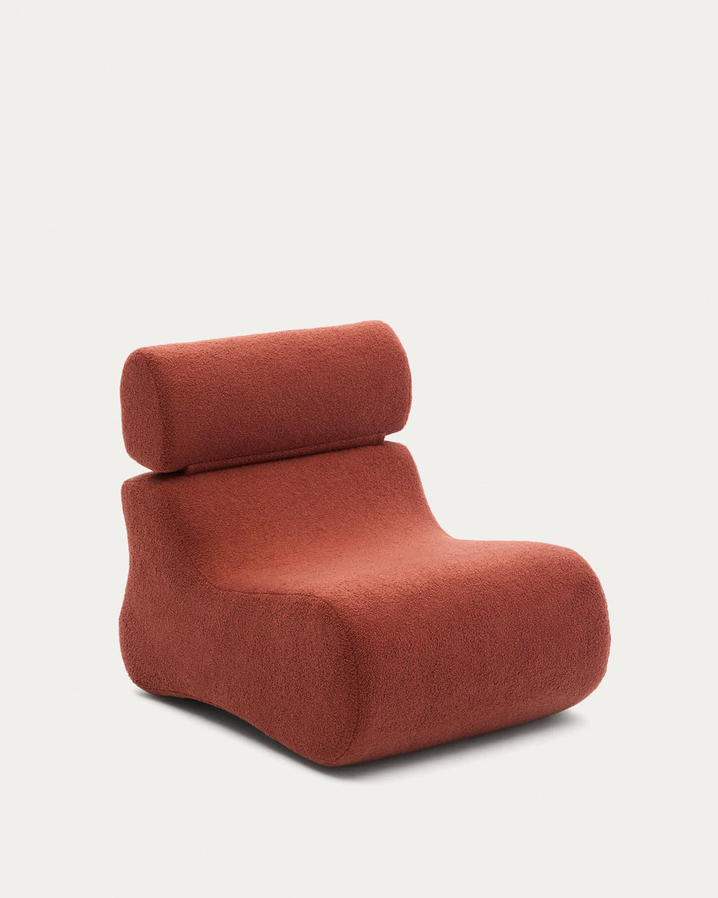 Japandi Sessel Club – Bouclé, Terrakotta – Produktansicht