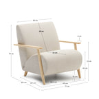 Japandi Sessel Meghan – Chenille, Natur – weitere Ansicht