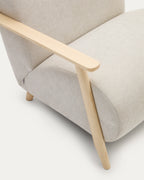 Japandi Sessel Meghan – Chenille, Natur – weitere Ansicht