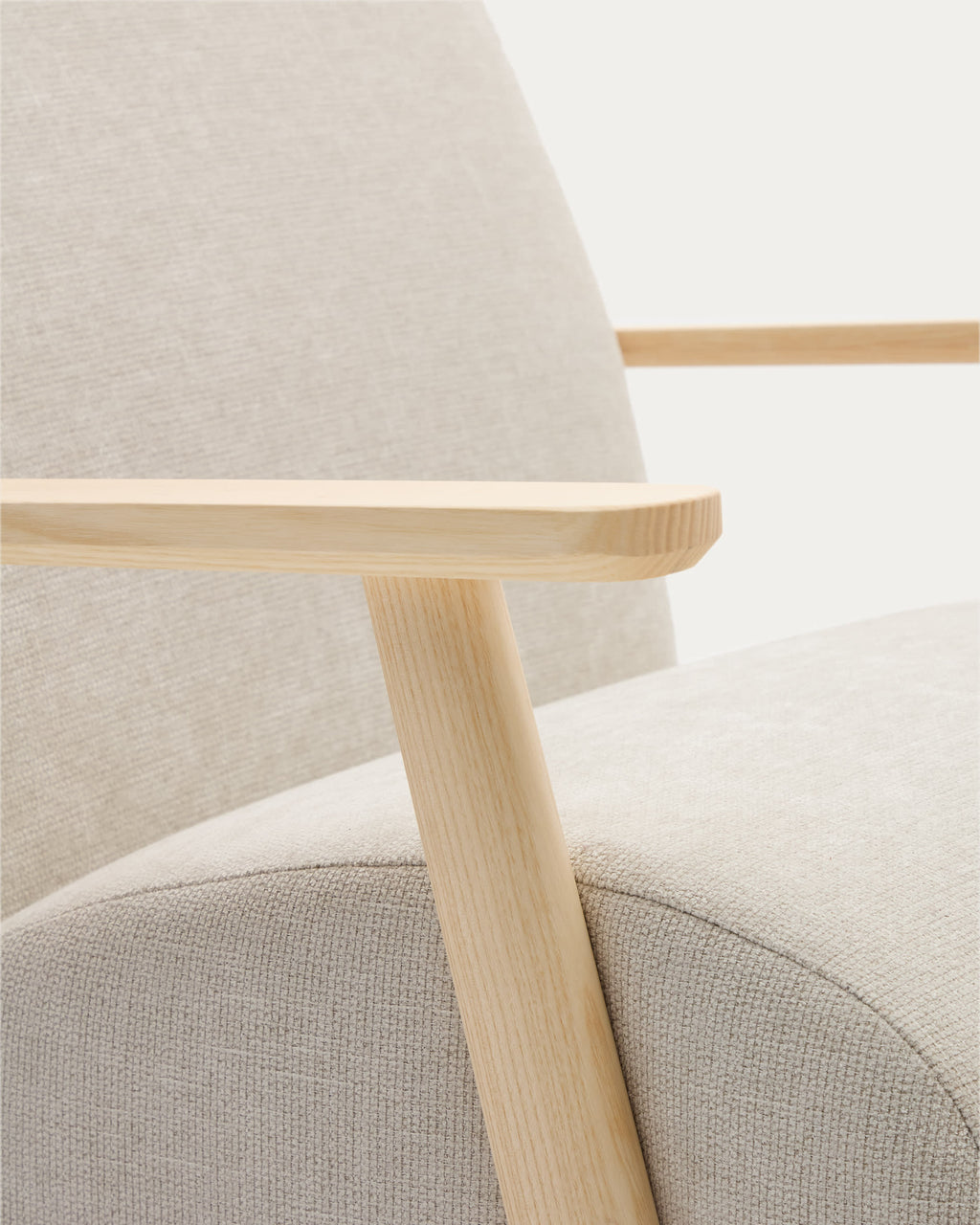 Japandi Sessel Meghan – Chenille, Natur – weitere Ansicht
