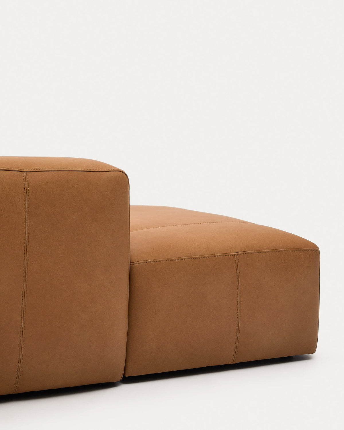 Japandi 4-Sitzer-Sofa Blok – Leder, Chaiselongue rechts, 330 cm – weitere Ansicht