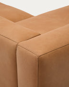 Japandi 4-Sitzer-Sofa Blok – Leder, Chaiselongue rechts, 330 cm – weitere Ansicht