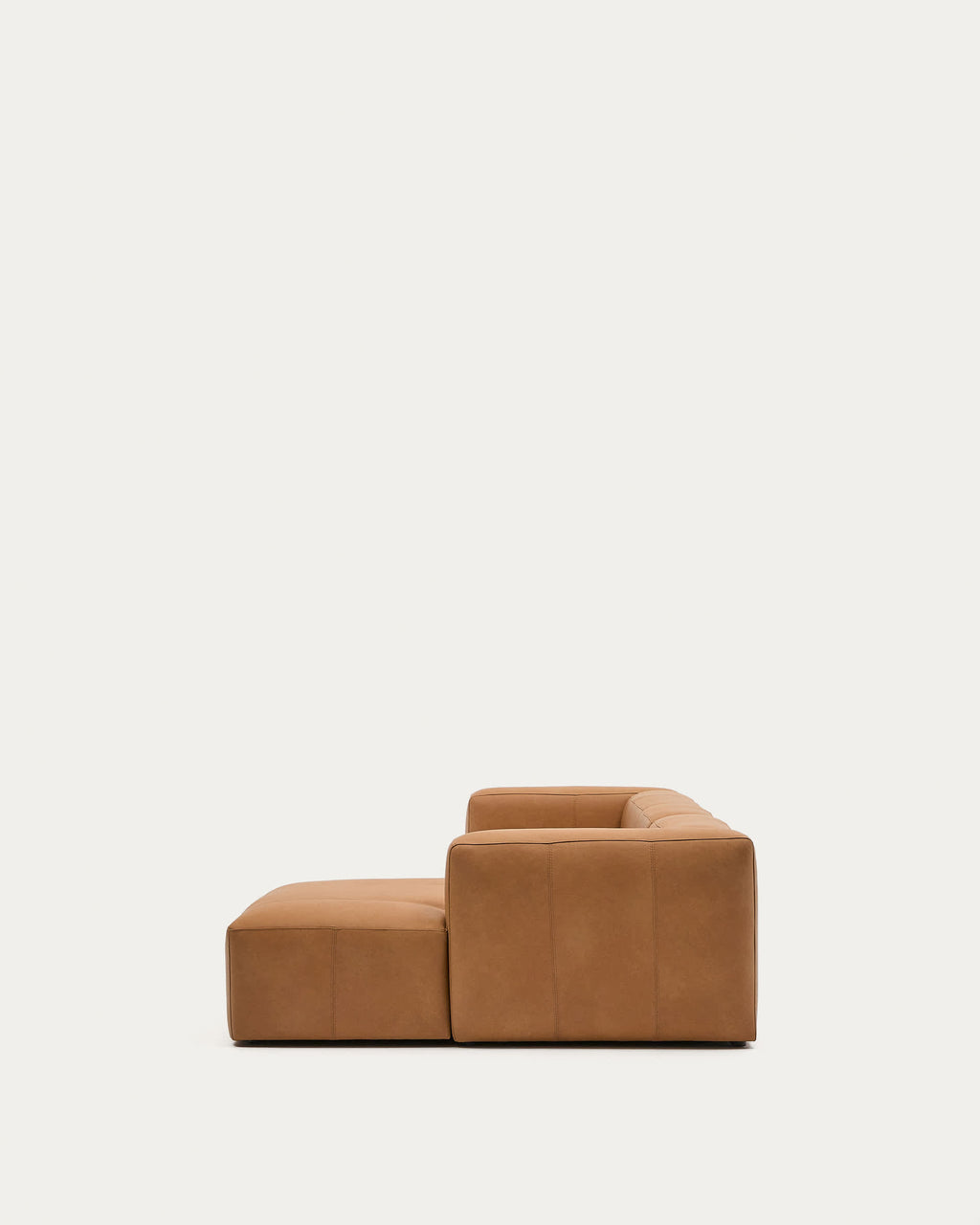 Japandi 4-Sitzer-Sofa Blok – Leder, Chaiselongue rechts, 330 cm – weitere Ansicht
