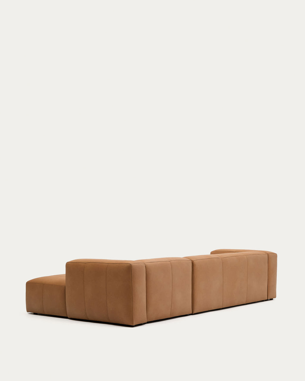 Japandi 4-Sitzer-Sofa Blok – Leder, Chaiselongue rechts, 330 cm – weitere Ansicht