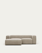 Japandi 2-Sitzer-Sofa Blok – Chenille, Chaiselongue links, 240 cm – Produktansicht