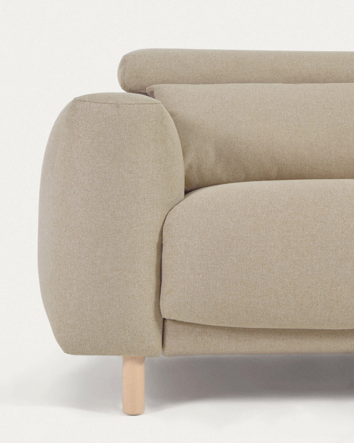 Japandi 3-Sitzer-Sofa Singa – Chaiselongue rechts, Beige, 296 cm – weitere Ansicht