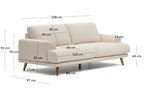 Japandi 3-Sitzer-Sofa Karin – Beige, 231 cm – weitere Ansicht