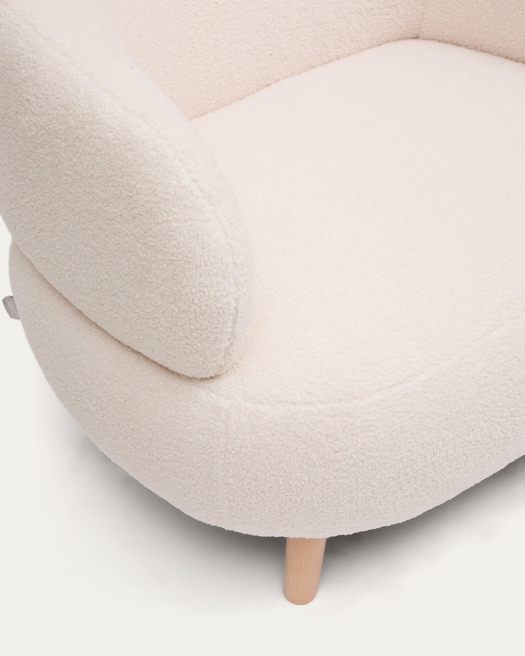 Japandi Sessel Luisa – Bouclé, Ecru, 90 cm – weitere Ansicht