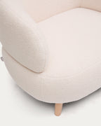 Japandi Sessel Luisa – Bouclé, Ecru, 90 cm – weitere Ansicht