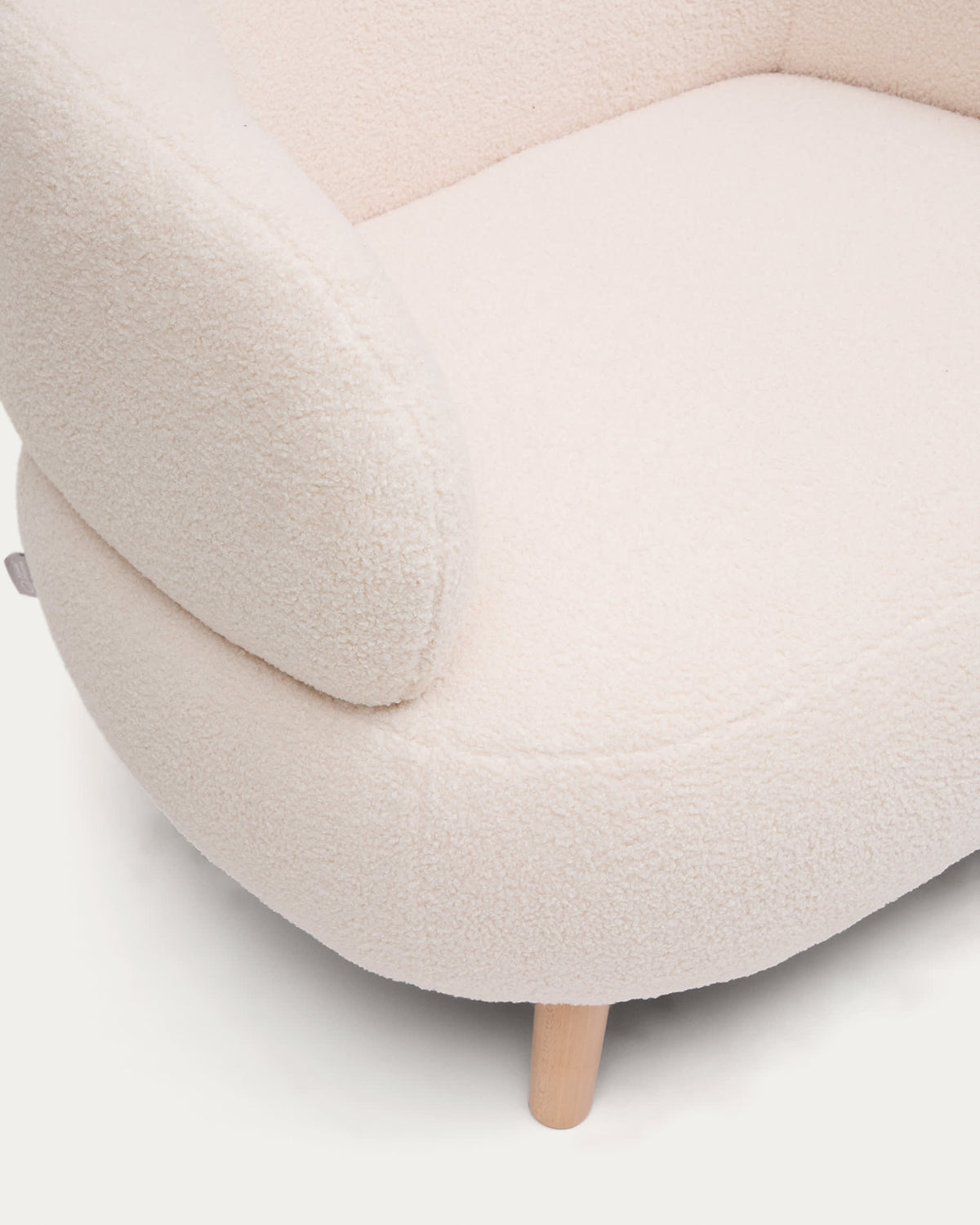 Japandi Sessel Luisa – Bouclé, Ecru, 90 cm – weitere Ansicht