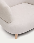 Japandi Sessel Luisa – Chenille, Perle, 90 cm – weitere Ansicht