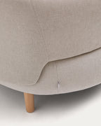 Japandi Sessel Luisa – Chenille, Perle, 90 cm – weitere Ansicht