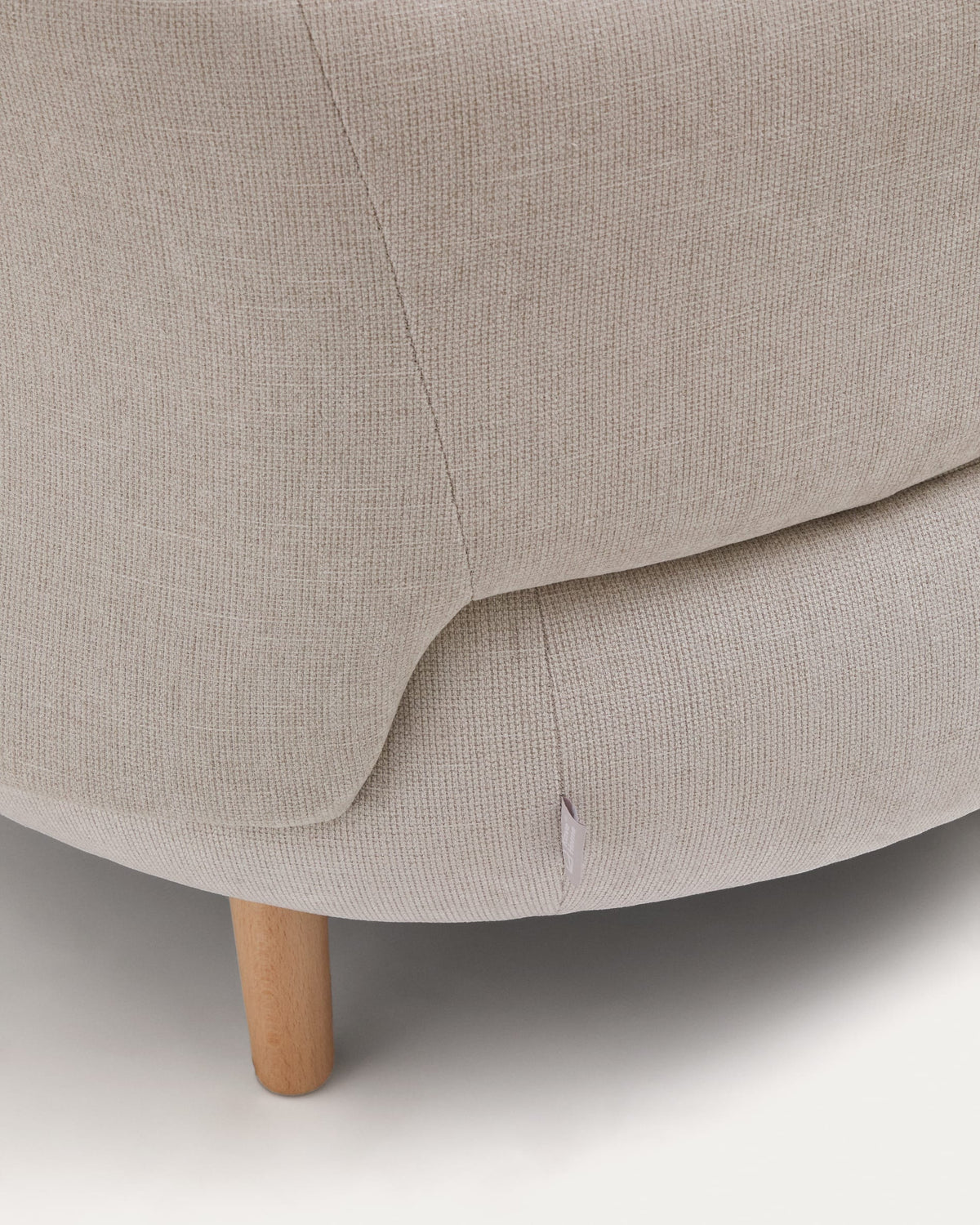 Japandi Sessel Luisa – Chenille, Perle, 90 cm – weitere Ansicht