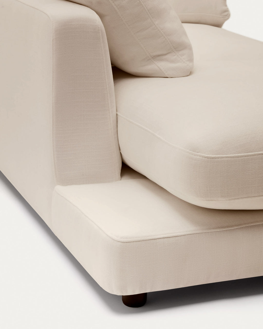 Japandi Chaiselongue Gala links – Chenille, Beige, 193 × 105 cm – weitere Ansicht