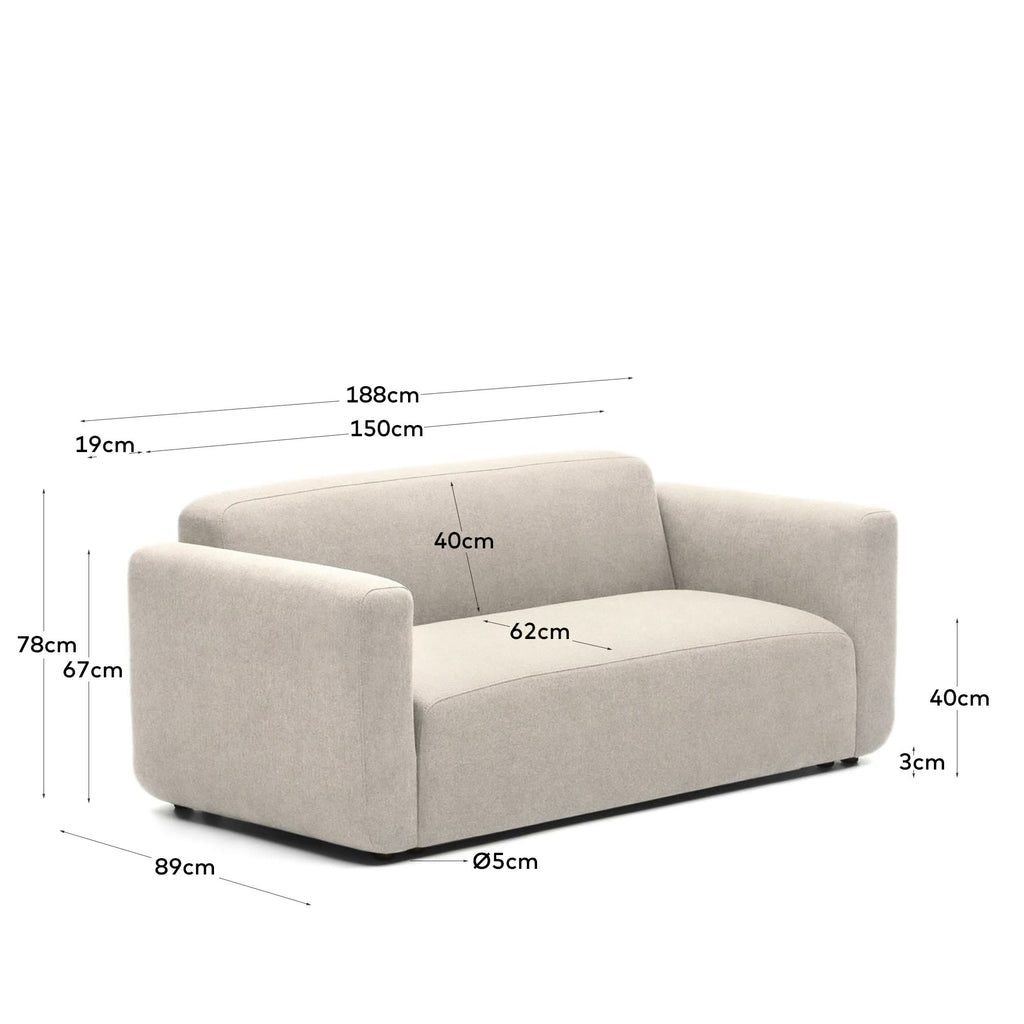 Japandi 2-Sitzer-Modulsofa Neom – Beige, 188 cm – weitere Ansicht