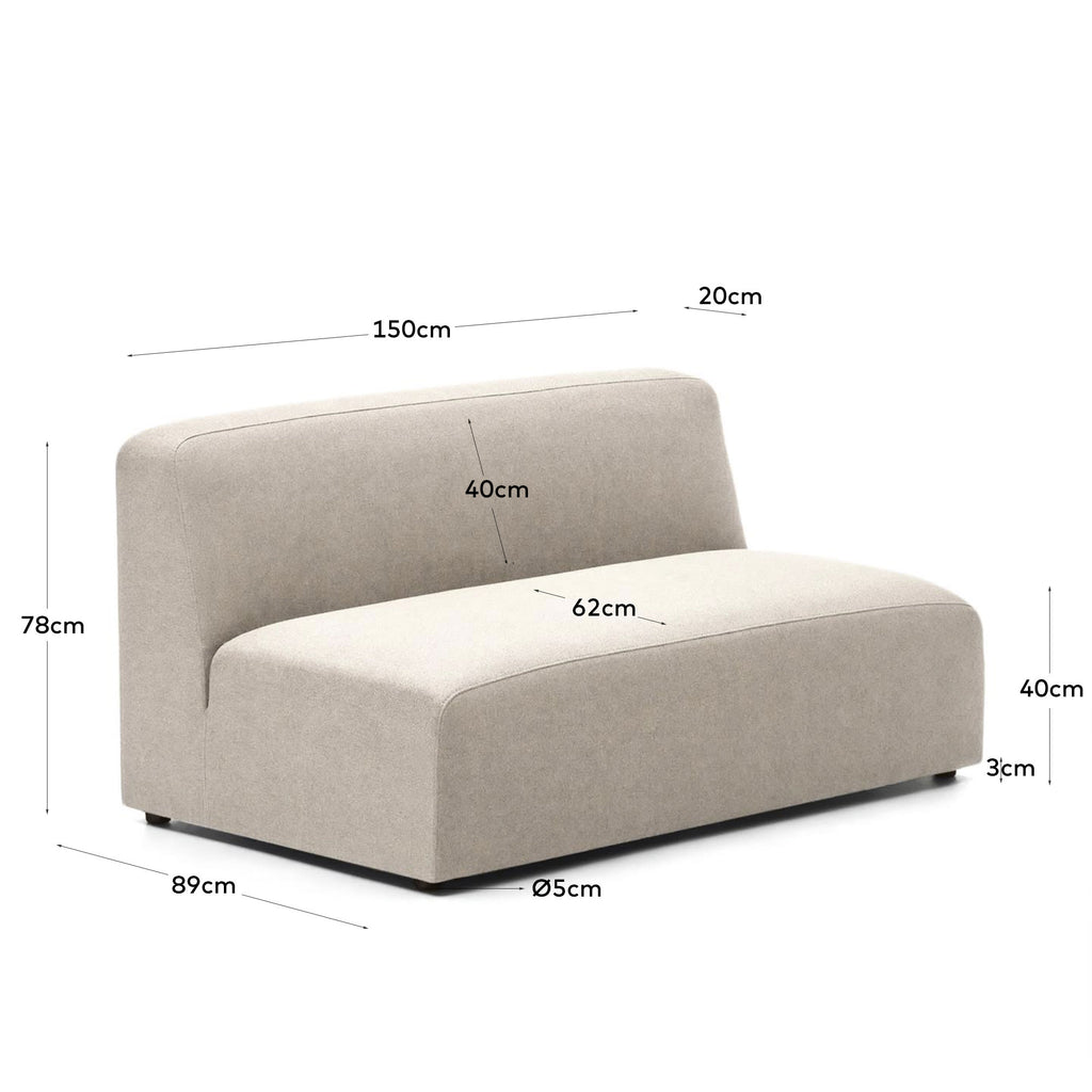 Japandi 2-Sitzer-Sofamodul Neom – Beige, 150 cm – weitere Ansicht