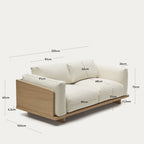 Japandi 3-Sitzer-Sofa Oaq – Beige, 225 cm – weitere Ansicht