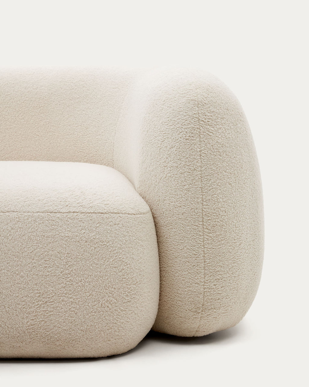 Japandi 3-Sitzer-Sofa Martina – Lammfelloptik, Ecru, 246 cm – weitere Ansicht