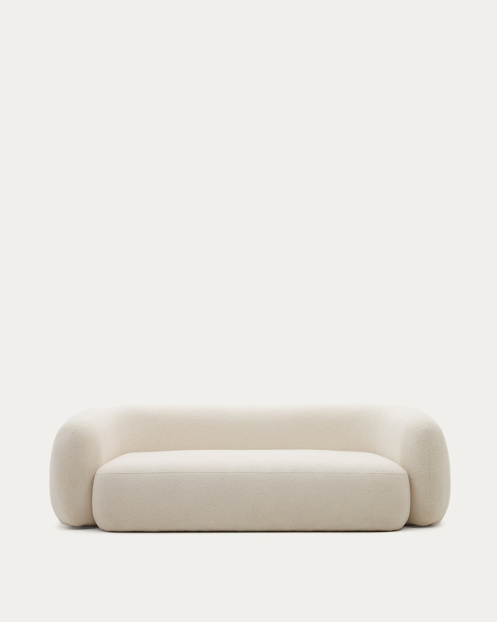 Japandi 3-Sitzer-Sofa Martina – Lammfelloptik, Ecru, 246 cm – Produktansicht